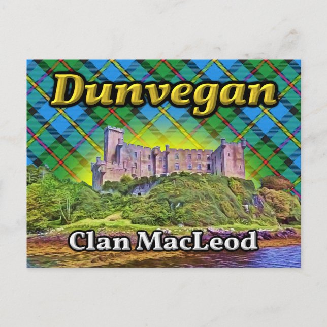 Cartão Postal Dunvegan Castle Clan MacLeod Isle de Skye Escócia (Frente)