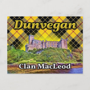 Cartão Postal Dunvegan Castle Clan MacLeod Lewis Tartan Escócia