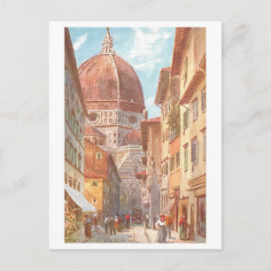 Cartão Postal Duomo antigo em Florença, Itália,
