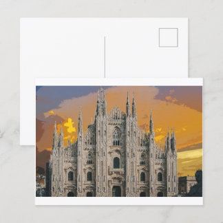 Cartão Postal Duomo di Milano Church Milão Itália