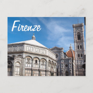Cartão postal Duomo e batistado, Florença/Firenze