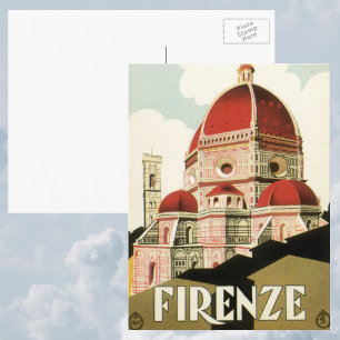 Cartão Postal Duomo em Firenze Florença Itália Arte de Viagem Vi