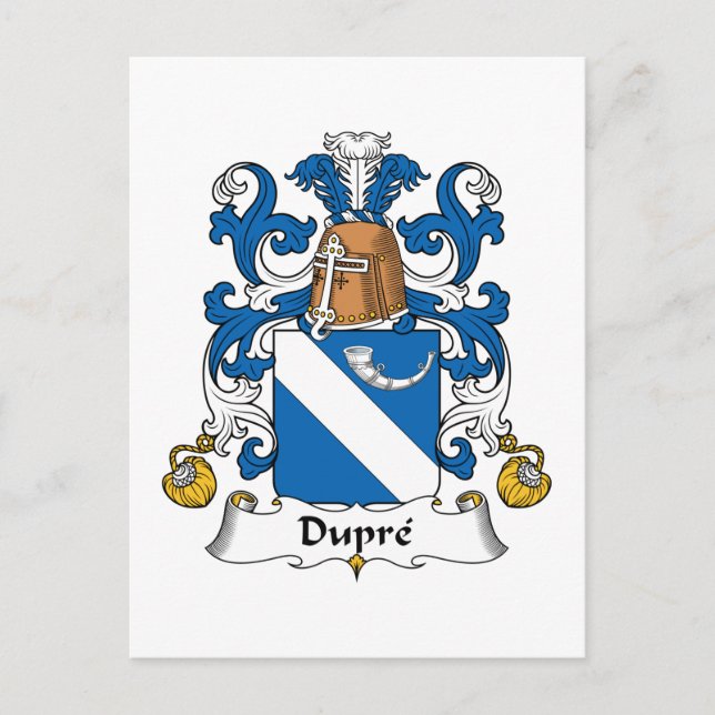 Cartão Postal Dupre Family Crest (Frente)