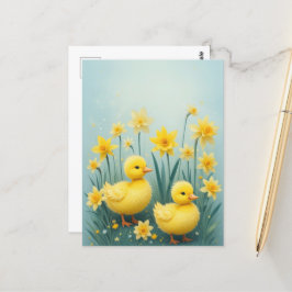 Cartão Postal Duque Whimsical com Daffodils