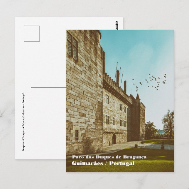 Cartão Postal Duques do Palácio de Braganza, Guimaraes, Portugal (Frente/Verso)