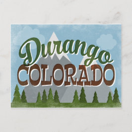 Cartão Postal Durango Colorado Divertimento Retro Montanhas Snow