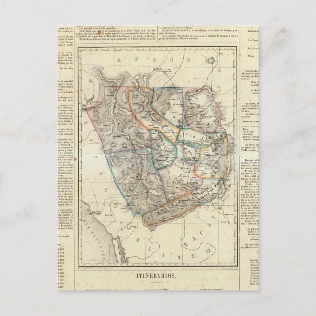 Cartão Postal Durango, México (Frente)