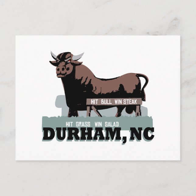 Cartão Postal Durham NC Bull (Frente)