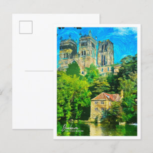 Cartão Postal Durham Reino Unido Belo Paint Petrolífera