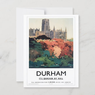Cartão Postal Durham UK, mais rápido por Rail Vintage inspirado