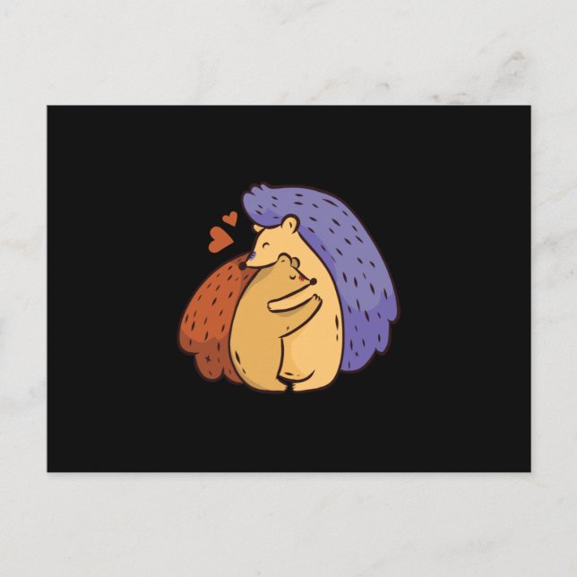 Cartão Postal Duro Hedgehog Love (Frente)