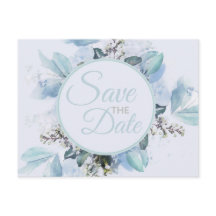 Dusty Blue Botanical Watercolor Salvar a Data