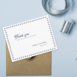 Cartão Postal Dusty Blue Vintage Classic Wedding Thank You
