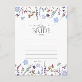 Cartão Postal Dusty Blue Wildflower Advice Para A Noiva