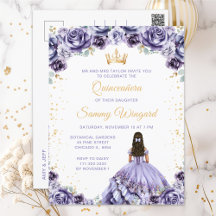 Dusty Purple Princess Floral Quinceañera