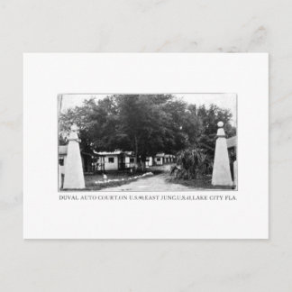 Cartão Postal Duval Auto Court Lake City Florida Vintage Postcar