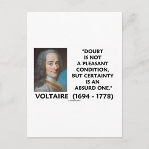 Cartão Postal Dúvida Não Agradável Condição Certeza Voltaire