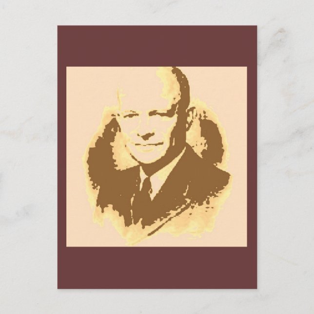 Cartão Postal Dwight D Eisenhower Pop Art (Frente)