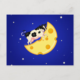 Cartão Postal E a vaca saltou sobre a lua de queijo