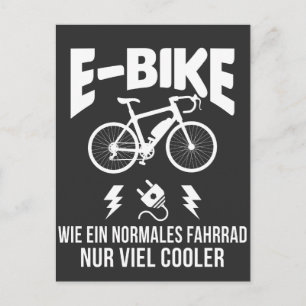 Cartão Postal E-Bike Elektro Fahrrad Spruch für Radfahrer