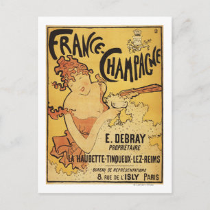Cartão Postal E. Debray Champagne Poster de anúncio