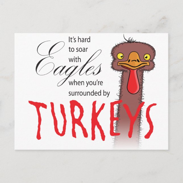 Cartão Postal É Duro Soar Com Águias... (Frente)