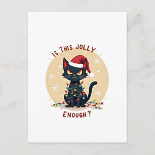 Cartão Postal É Esta Árvore de Natal de Gato Preto Engraçada o S