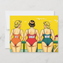 É Excelente Aqui, Bonito Mulheres em uma Praia, En