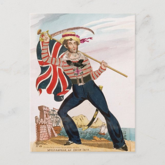 Cartão Postal E.F. Saville como "União Jack" (Frente)