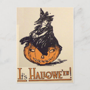 Cartão Postal É Halloween! (Cartão Antigo de Halloween)
