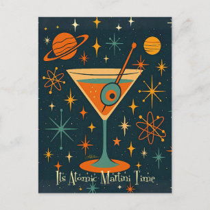 Cartão Postal É hora do Martini Atômico Estrelas Cósmicas