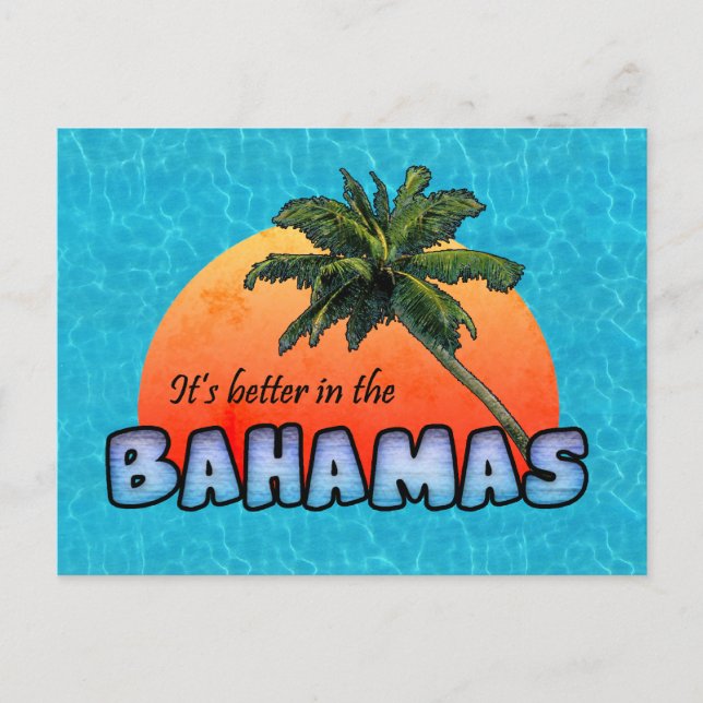 Cartão Postal É melhor nas Bahamas (Frente)