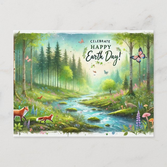 Cartão Postal É o Dia da Terra 22 de abril (Frente)