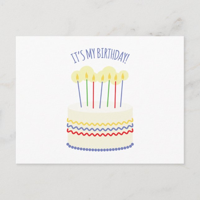 Cartão Postal É o meu aniversário (Frente)