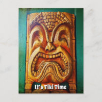 É o Tiki Time Legal Diversão Vintage Retro Wood Fa