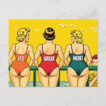 É ótimo aqui, mulheres bonitas na praia, engraçado