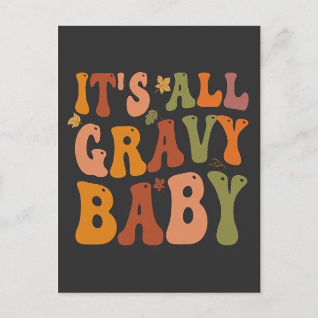 Cartão Postal É tudo Gravy Baby Engraçado Graças à Turquia Cair (Frente)