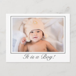 Cartão Postal É um anúncio de nascimento de bebê menino em foto 
