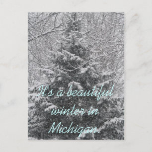 Cartão Postal É um belo inverno em Michigan