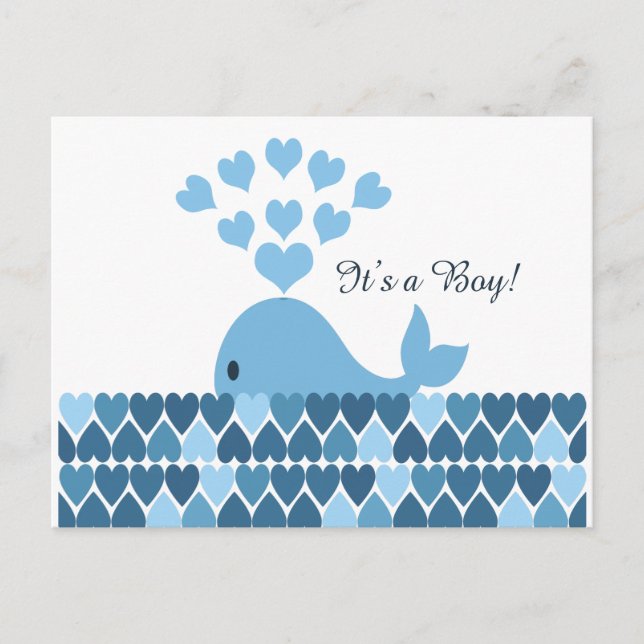 Cartão Postal É um menino! Baleia branca (Frente)