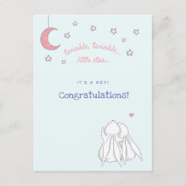 Cartão Postal É um menino! Parabéns - Coelhinhos Lindos