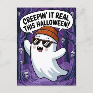Cartão Postal É Verdadeiro Este Fantasma Engraçado do Halloween