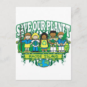 Cartão Postal Earth Kids Rhode Island