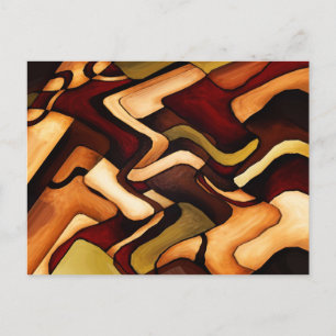 Cartão Postal Earth Weave Fine Abstrato Digital