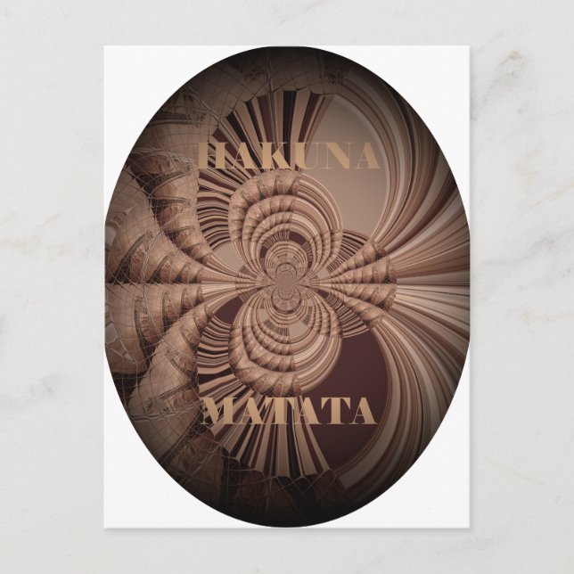 Cartão Postal Earthy Hakuna Matata Art Impressão (Frente)
