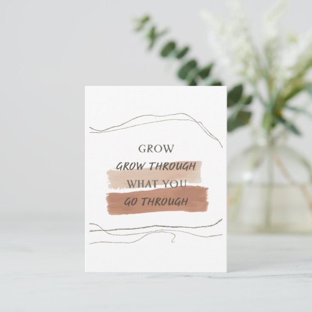 Cartão Postal Earthy Minimalist Inspirational Quote Design – Cal (Em pé/Frente)