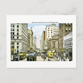 Cartão Postal East 9th e Euclid Avenue, Cleveland, Ohio