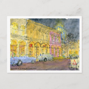 Cartão Postal East Sexto Rua na Trinity Rua, Austin, Texas