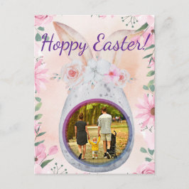 Cartão Postal Easter egg silver with photo