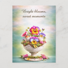 Cartão Postal Easter Greeting Card Colorful Floral Spring